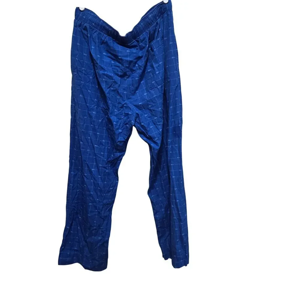 Lacoste Crocodile Print Cotton Lounge Sleep Pants Blue Mens L - Picture 2 of 8